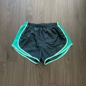 Nike grey and green running shorts
